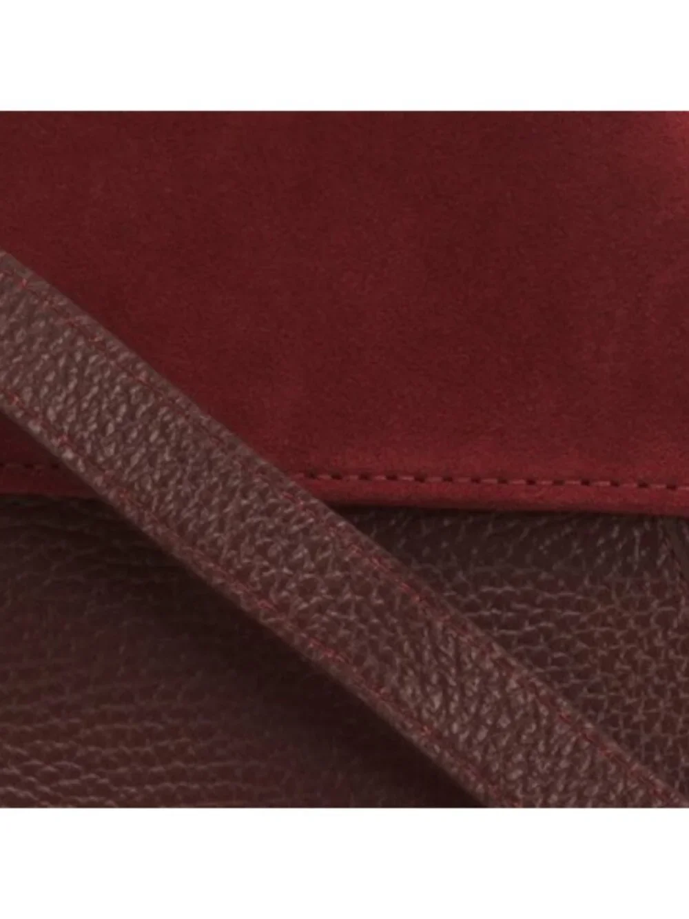 ARCADIA Made In Italy Leather Single Handle Trap Satchel With Suede Panel